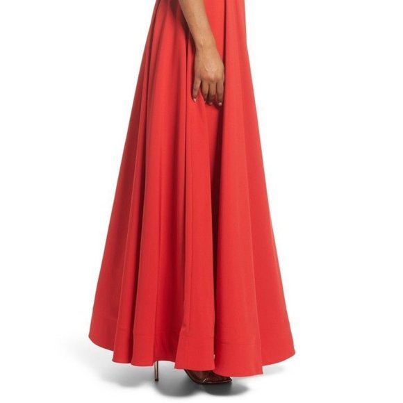 MAC DUGGAL BEADEd WAIST RED BALL-GOWN sz 12 - Picture 5 of 9